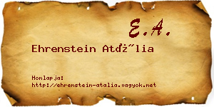 Ehrenstein Atália névjegykártya